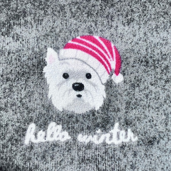 Joyspun Gray Knit Nightgown Size 2X to 3X Frenchie Dachshund Christmas pajamas - Picture 4 of 8